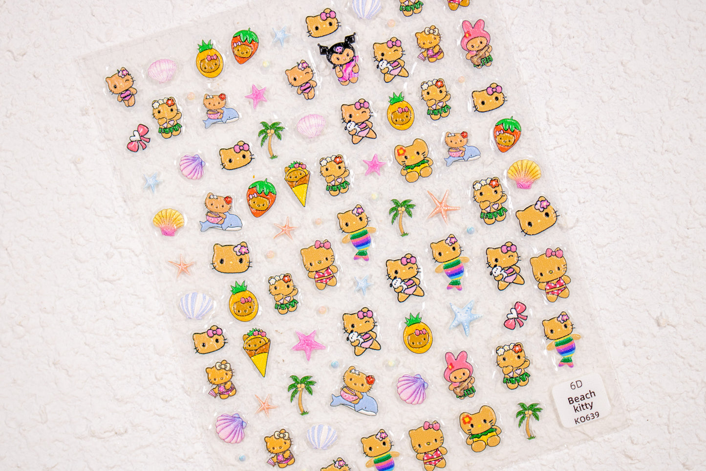 Beach Day Kitty Nail Sticker