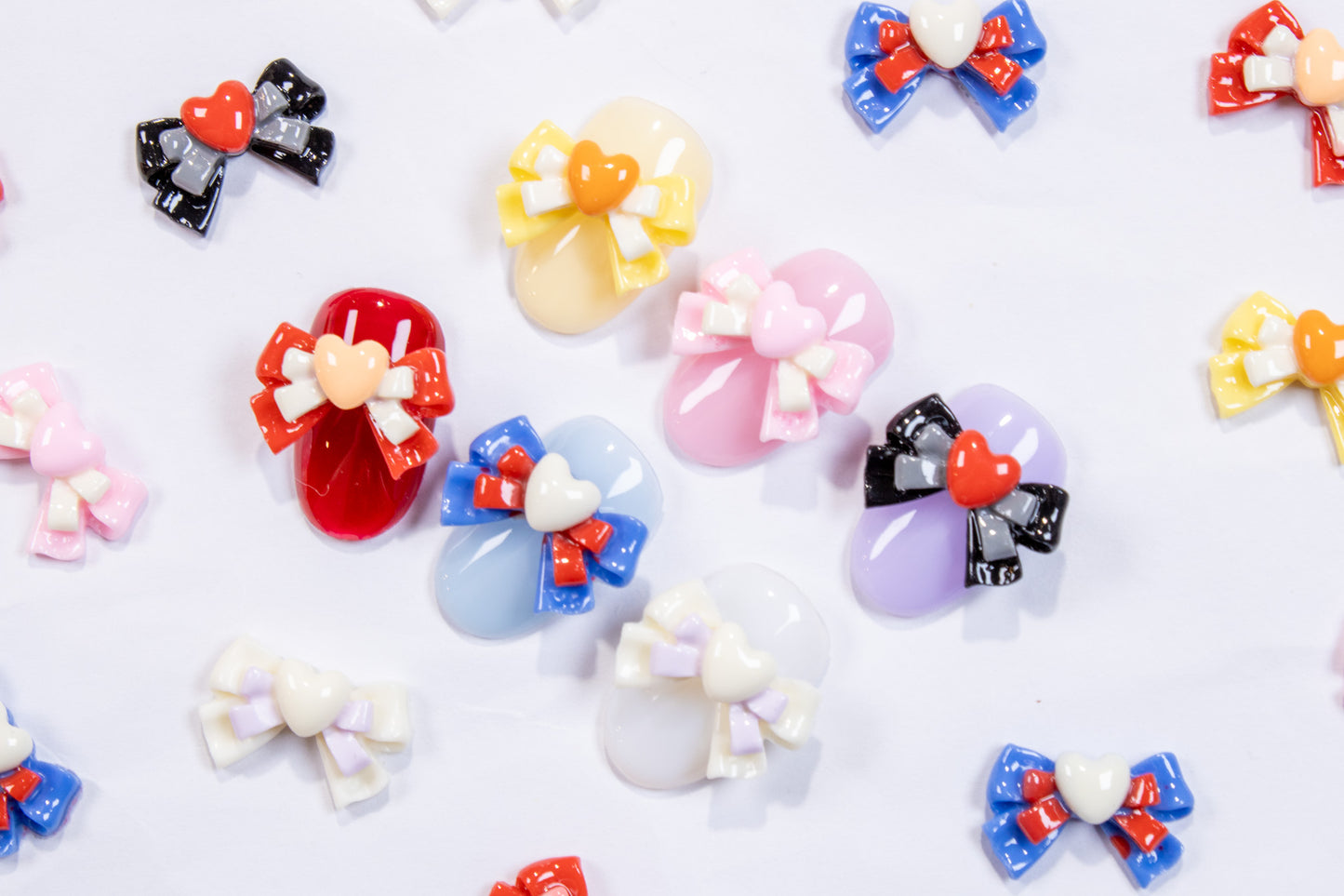Moon Prism Bow Nail Charms (2pc)