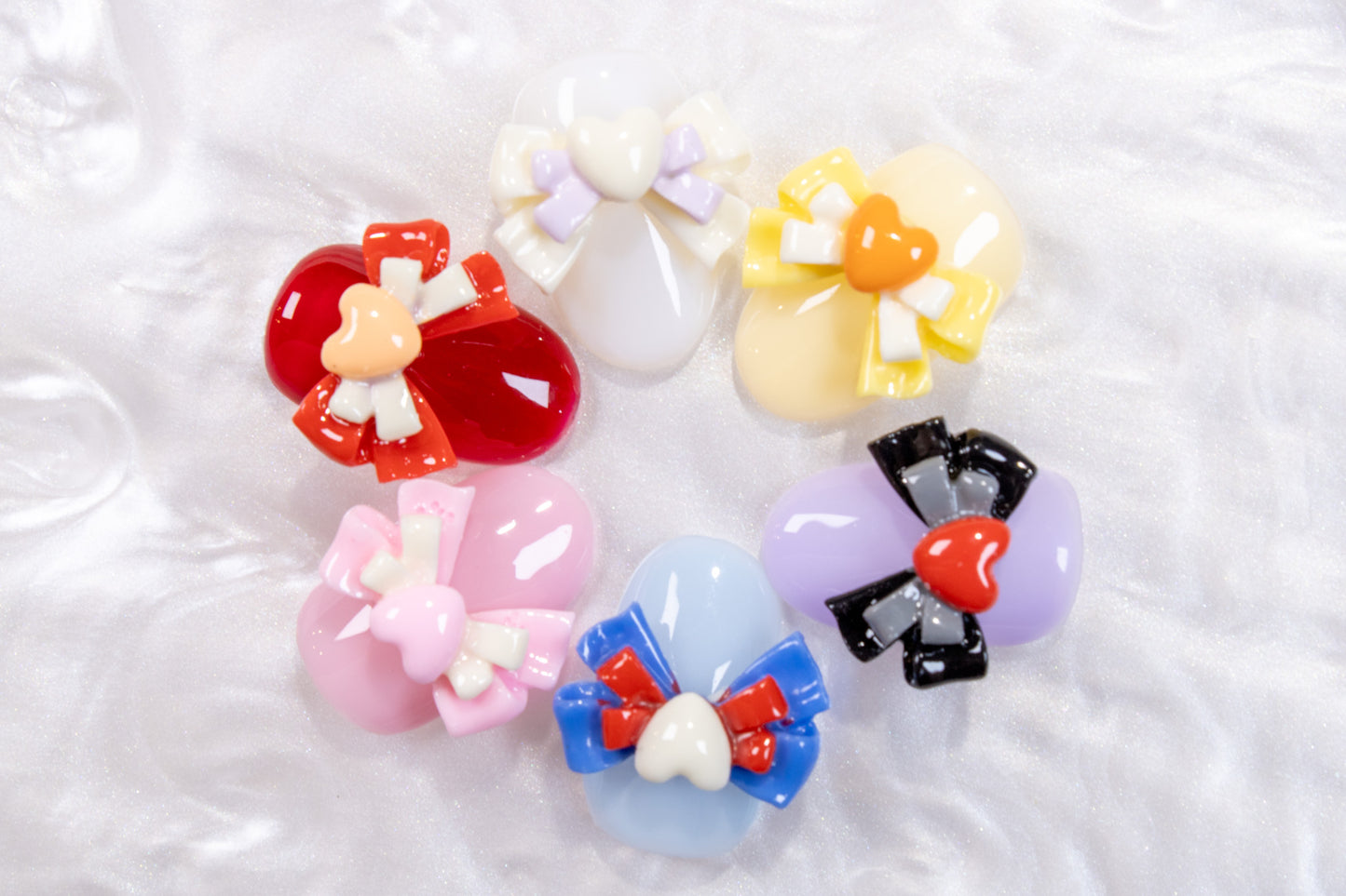 Moon Prism Bow Nail Charms (2pc)