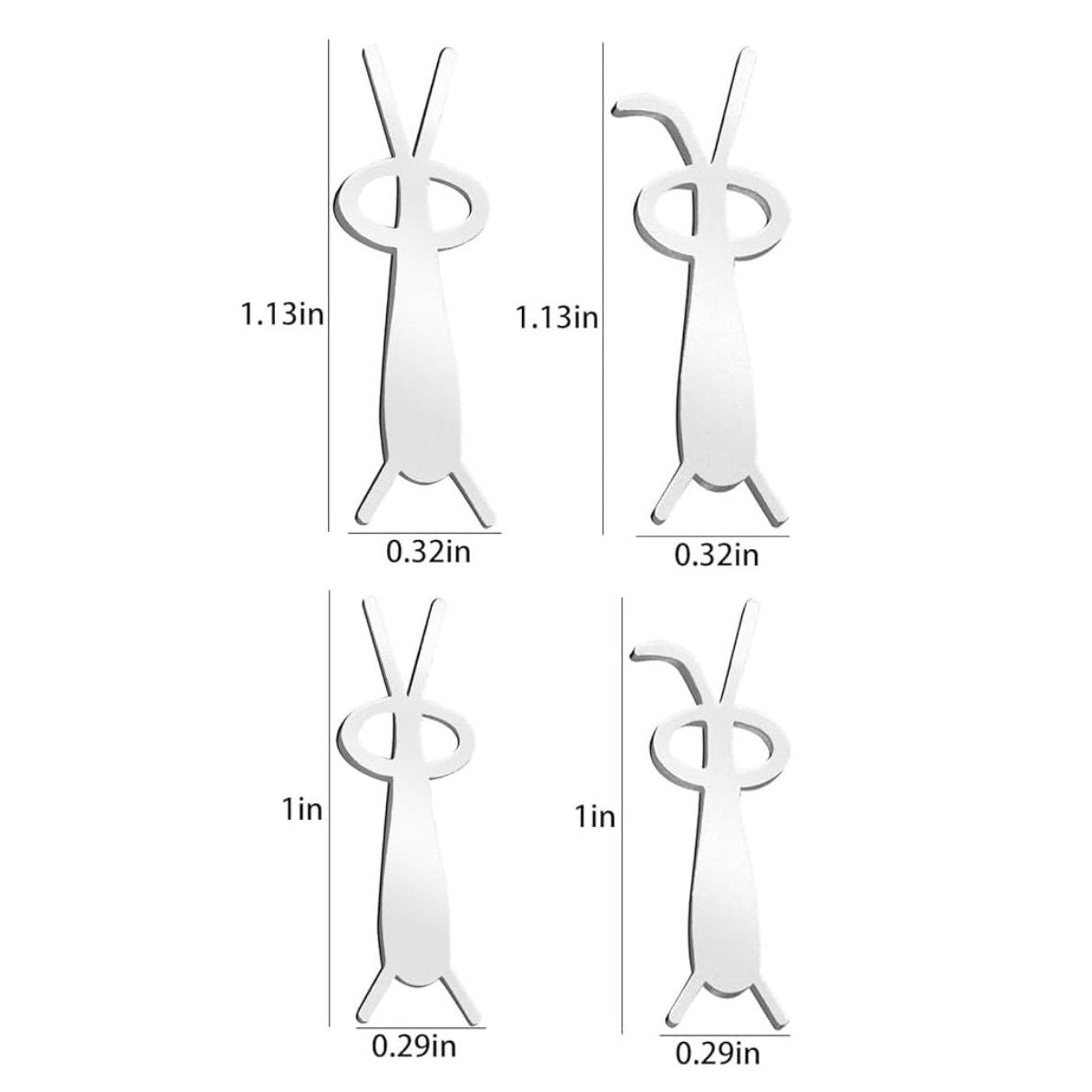 Photo showing all four bunny magnetic plates with their dimensions.