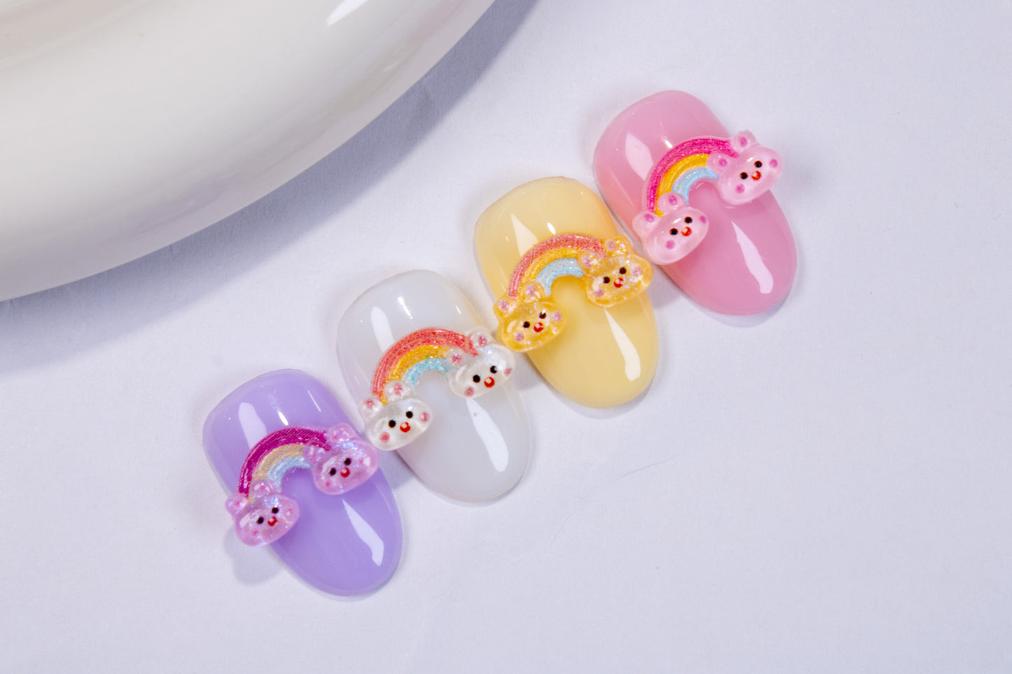 Rainbow Bunny Nail Charms (2pc)
