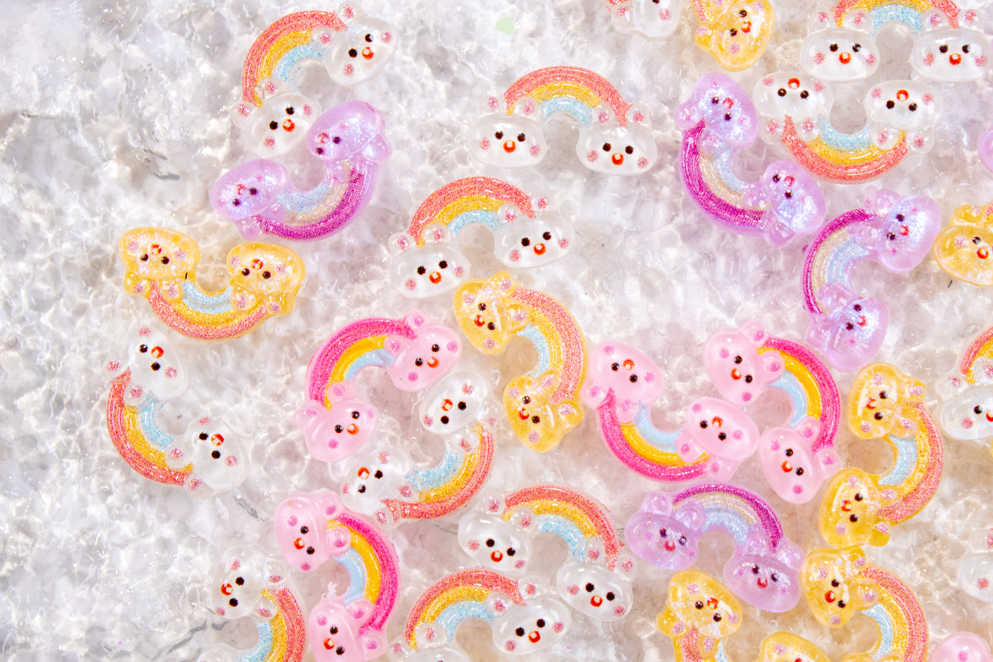 Rainbow Bunny Nail Charms (2pc)