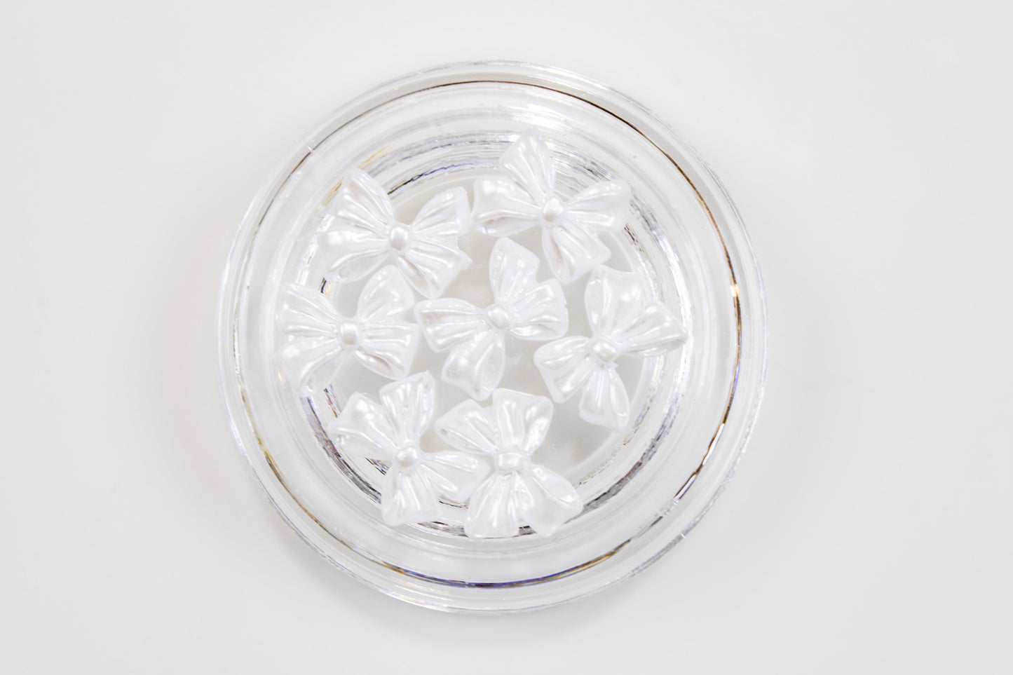 Pearl Satin Bow Nail Charms (5pc)