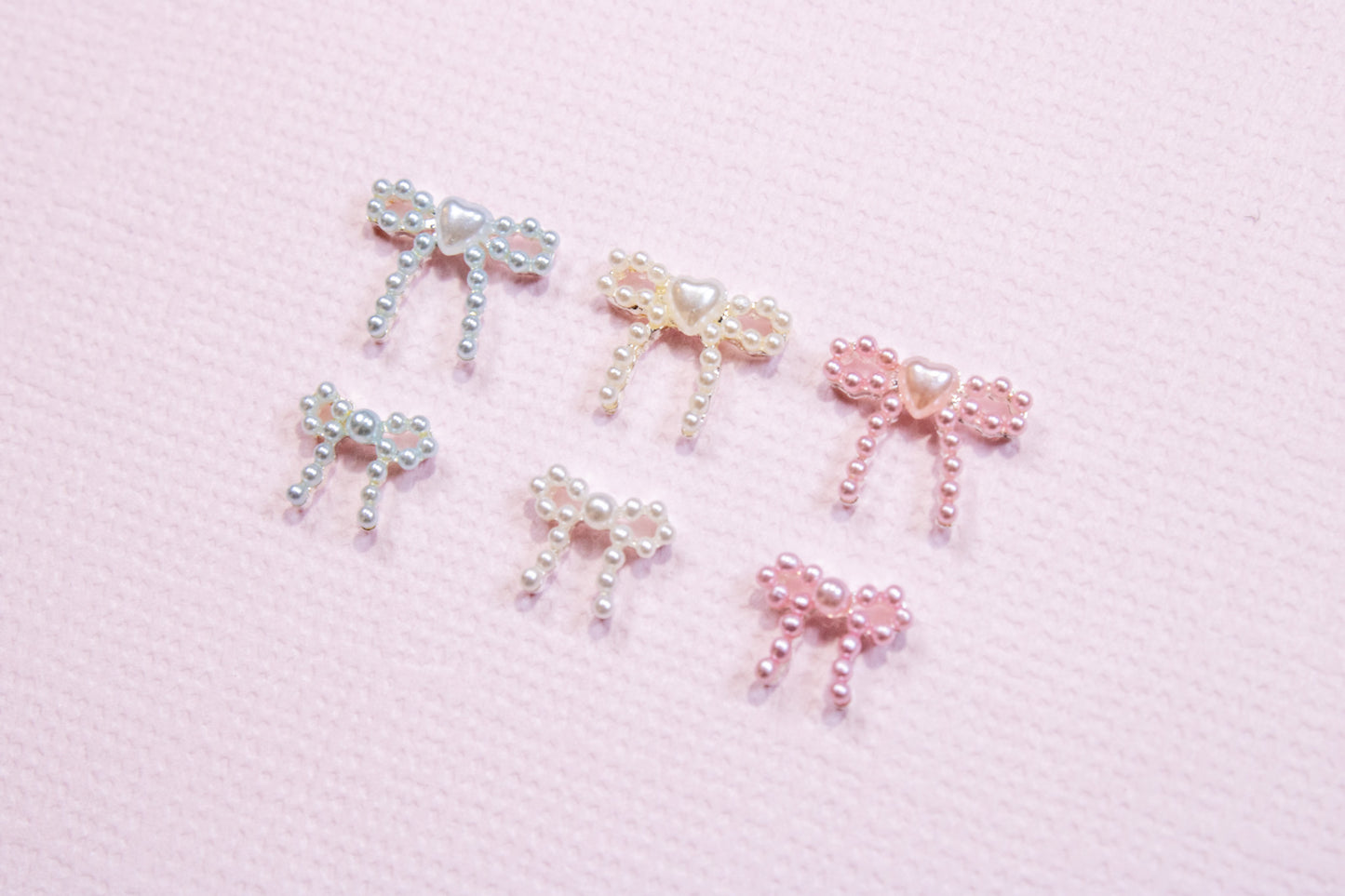 Pearl Ribbon Nail Charms (5pc)