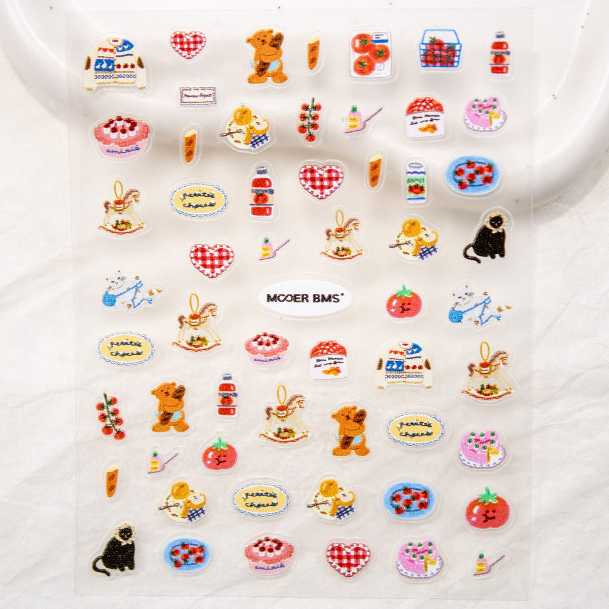 Full Cozy Winter nail sticker sheet laid flat displaying all available cozy winter and holiday decals.