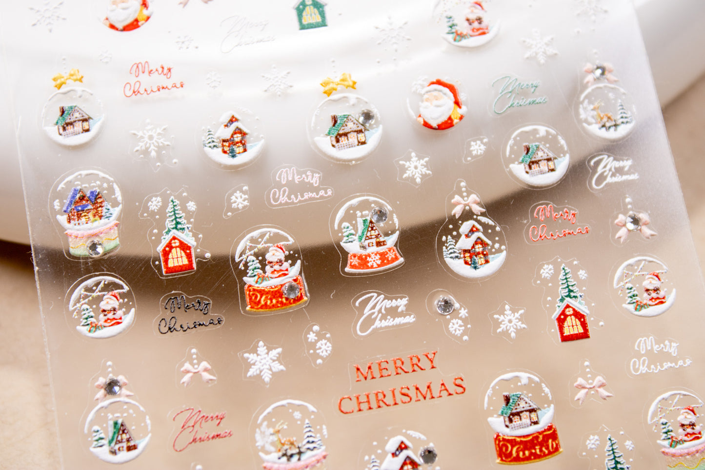 Snow Globe Christmas Nail Sticker