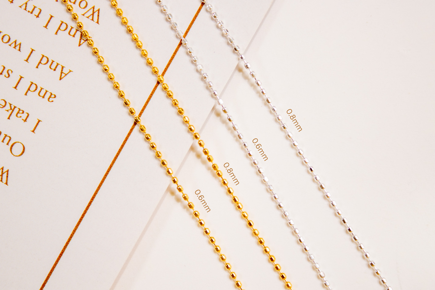Dainty Bead Chains – 0.6mm/0.8mm