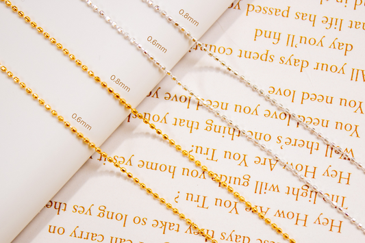 Dainty Bead Chains – 0.6mm/0.8mm