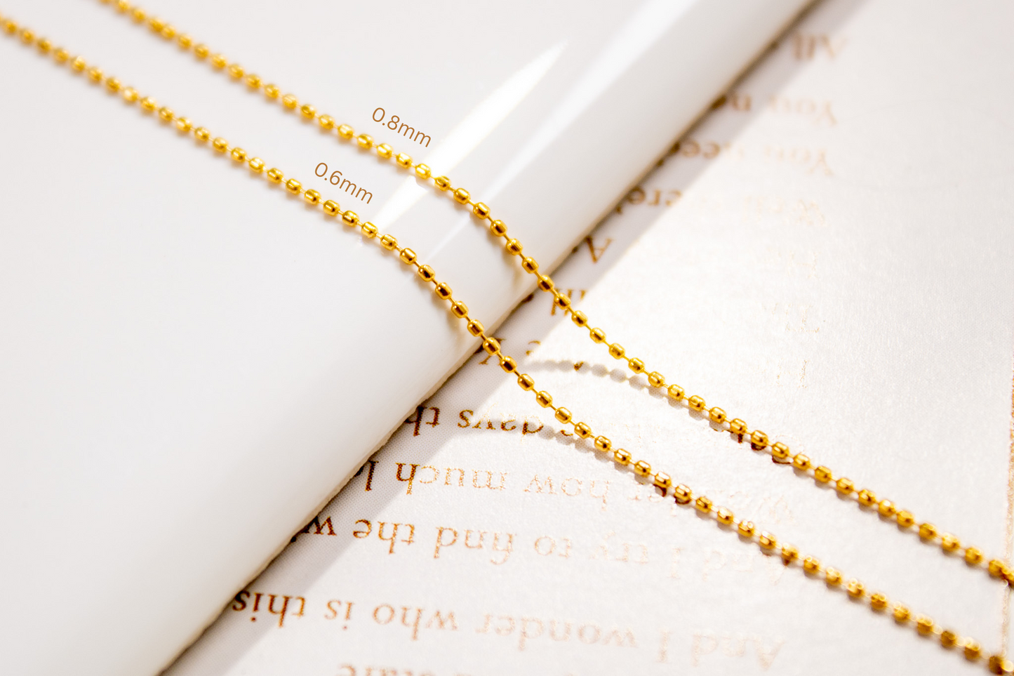 Dainty Bead Chains – 0.6mm/0.8mm
