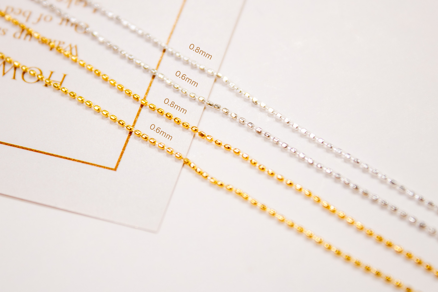 Dainty Bead Chains – 0.6mm/0.8mm