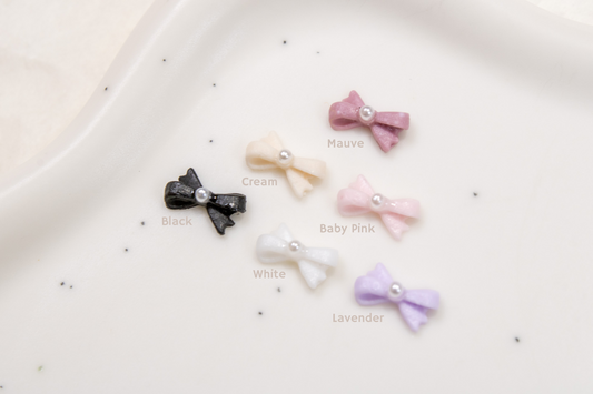 Pearly Ribbon Nail Charms (5pc)