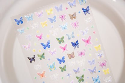 Rainbow Butterfly Nail Sticker