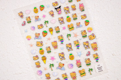 Beach Day Kitty Nail Sticker