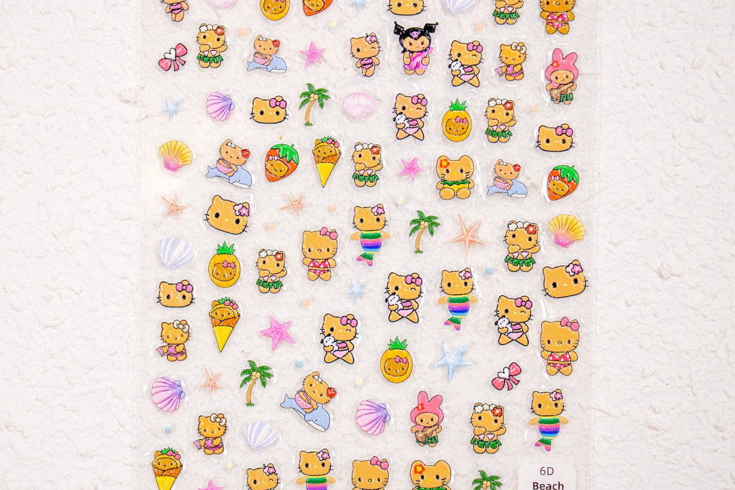 Beach Day Kitty Nail Sticker
