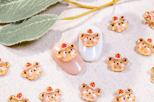 Berry Pie Bear Nail Charms (2p)