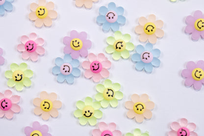 Smiley Flower Nail Charms (2pc)
