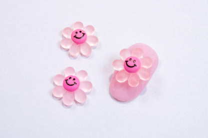 Smiley Flower Nail Charms (2pc)