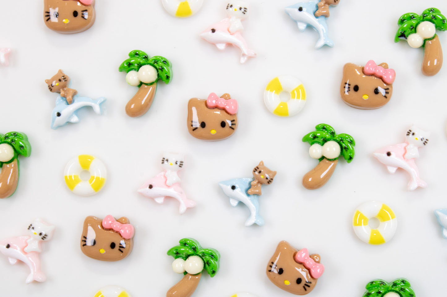 Tanning Kitty Nail Charms (5pc Set)