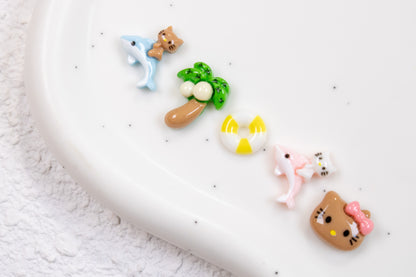 Tanning Kitty Nail Charms (5pc Set)