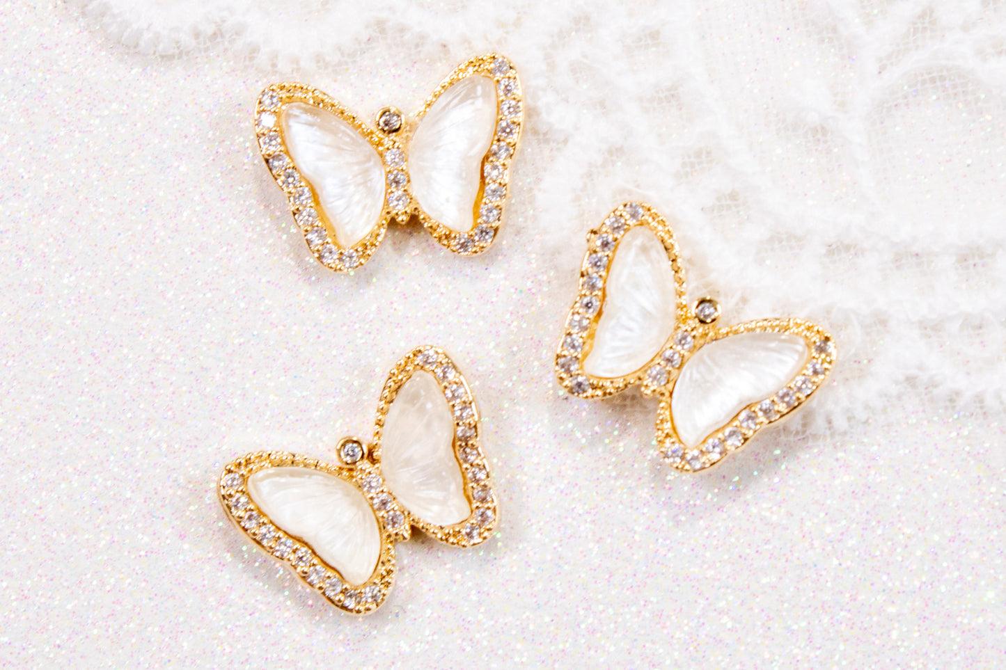 Aurora Butterfly Nail Charms (2pc)