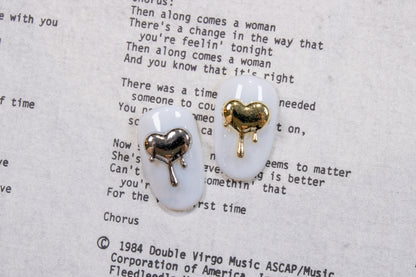 Melted Heart Nail Charms (5pc)