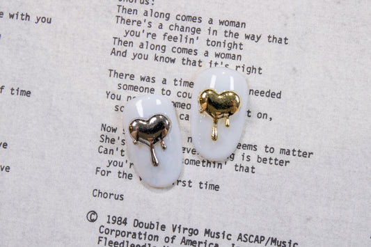 Melted Heart Nail Charms (5pc)