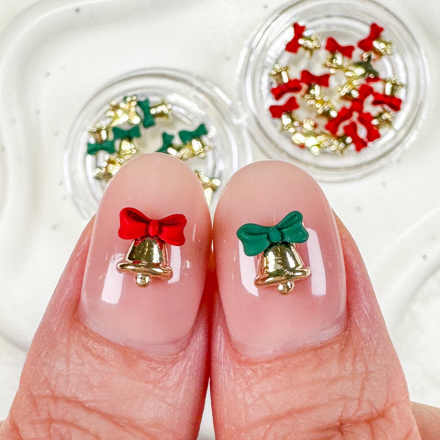 Jingle Bell Bow Charms (5pc)