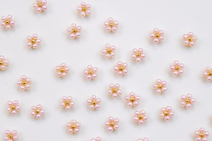Pearl Blossom Nail Charms (10pc)