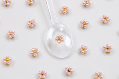 Pearl Blossom Nail Charms (10pc)