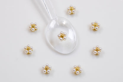Pearl Blossom Nail Charms (10pc)