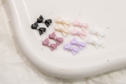 Pearly Ribbon Nail Charms (5pc)