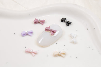 Pearly Ribbon Nail Charms (5pc)