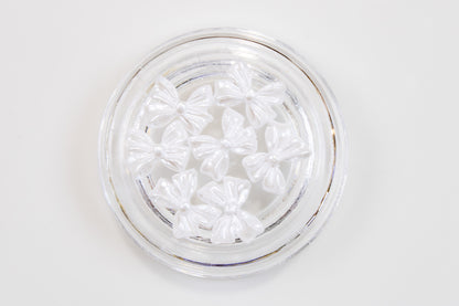 Pearl Satin Bow Nail Charms (5pc)