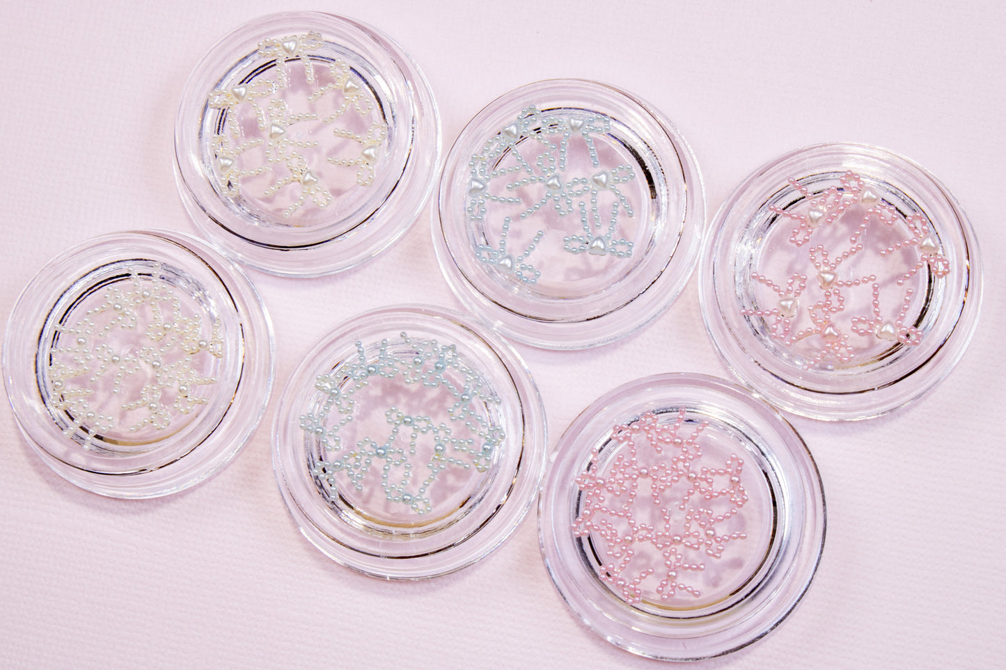 Pearl Ribbon Nail Charms (5pc)