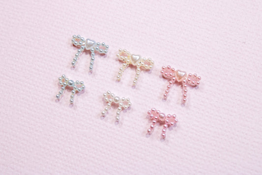 Pearl Ribbon Nail Charms (5pc)