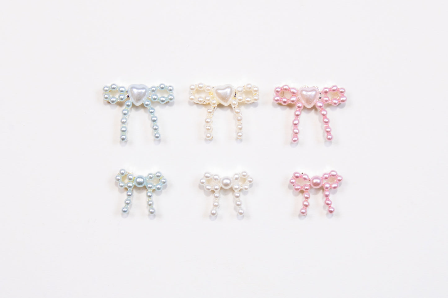 Pearl Ribbon Nail Charms (5pc)
