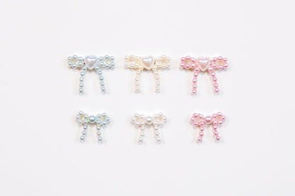 Pearl Ribbon Nail Charms (5pc)