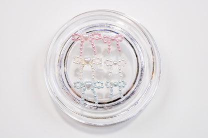 Pearl Ribbon Nail Charms (5pc)