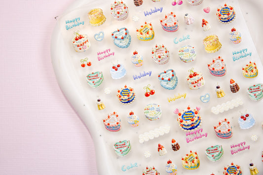 Birthday Cake Nail Sticker