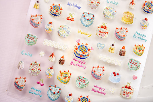 Birthday Cake Nail Sticker