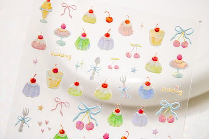 Cherry Jelly Pudding Nail Sticker