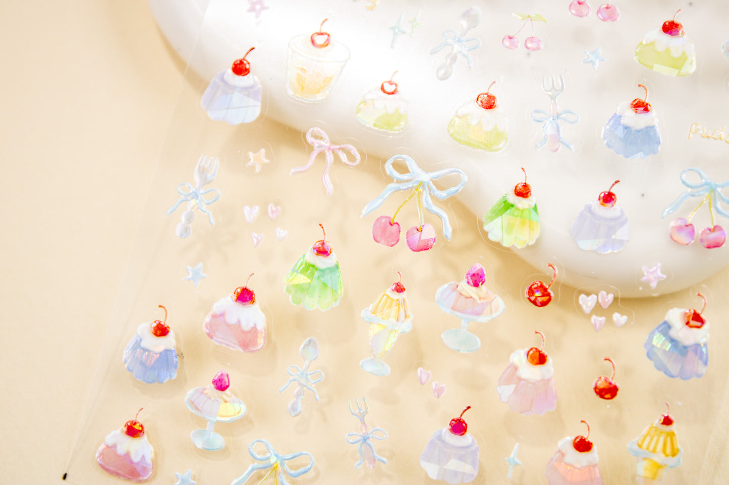 Cherry Jelly Pudding Nail Sticker