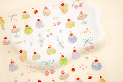 Cherry Jelly Pudding Nail Sticker