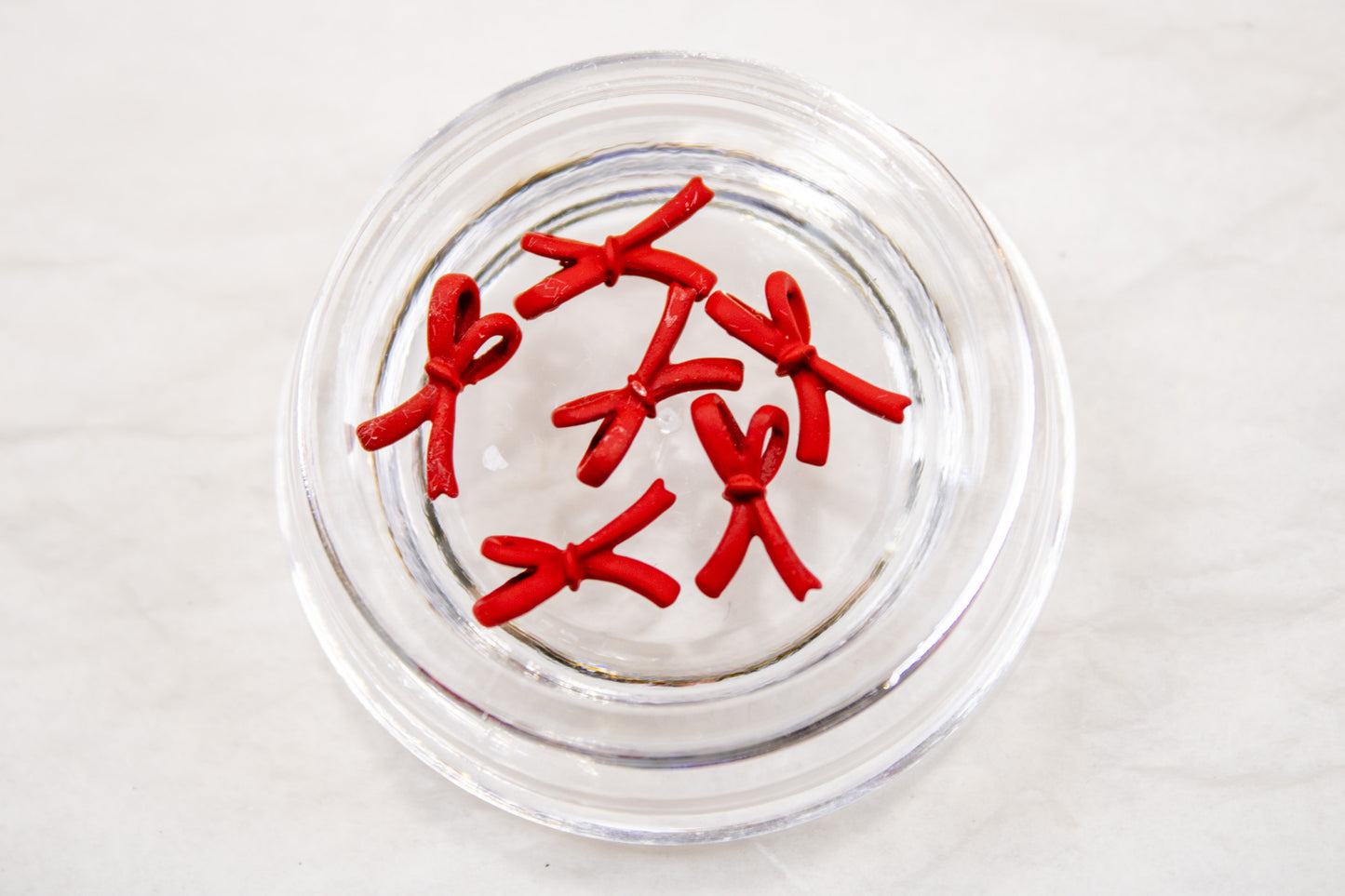 Red Bow Nail Charms (5pc)