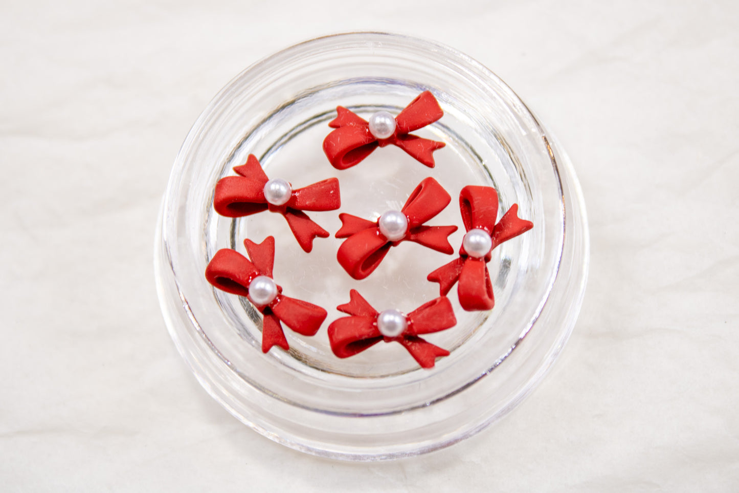 Red Bow Nail Charms (5pc)