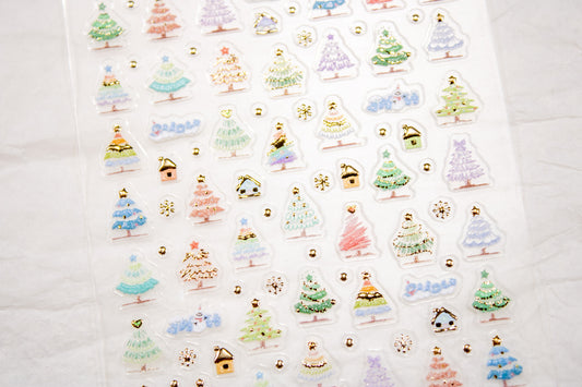 Frosty Christmas Tree Nail Sticker