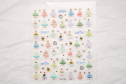 Frosty Christmas Tree Nail Sticker