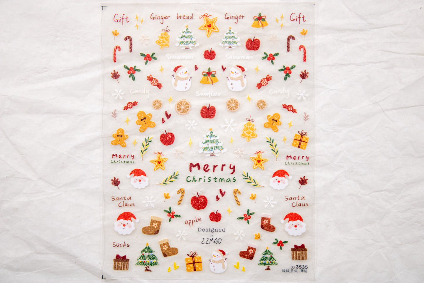 Gingerbread Christmas Nail Sticker