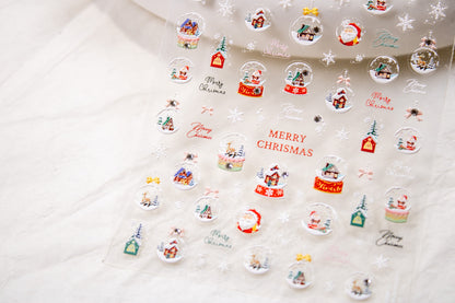Snow Globe Christmas Nail Sticker