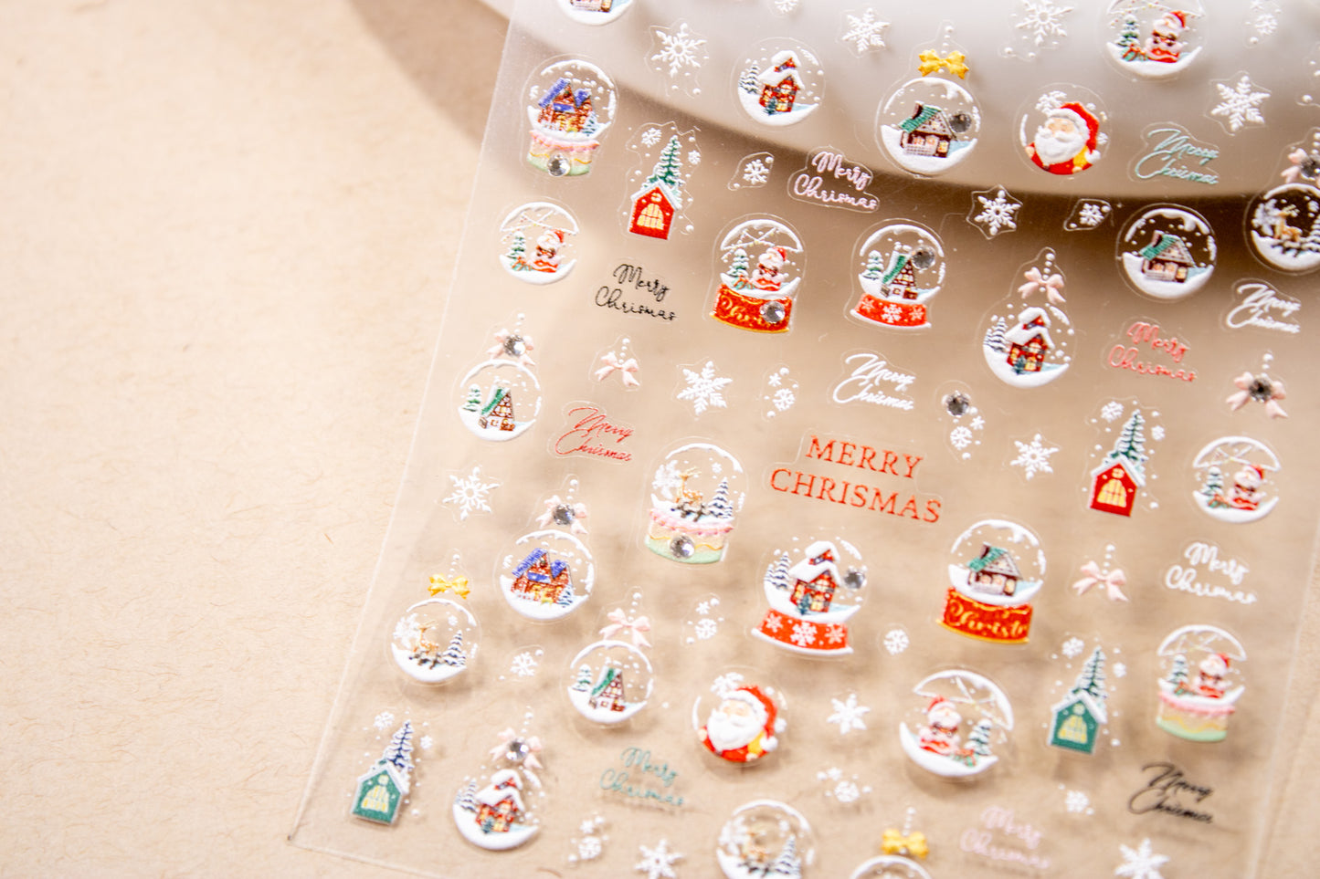 Snow Globe Christmas Nail Sticker